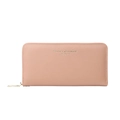 Pink crosshatch long zipper wallet with gold text Forever Sunshine Eastern Star - Pink