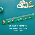 Cartoon Christmas reindeer ruler in dark green plastic for school students - 15CM / Christmas Reindeer