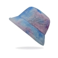 Chapeau bob d'hiver en fausse fourrure tie-dye bleu et rose pour la chaleur - L (58-60cm) / Tie Dye Bleu