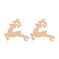 Gros plan de boucles d'oreilles renne en or rose avec diamants sur fond blanc - #37 Renne/Renne Or Rose