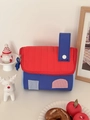 Leuke cosmetische tas in huisvorm met grote capaciteit en draagbaar rood en blauw handvat - Rood Dak