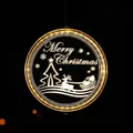 Warm white LED 3D acrylic Merry Christmas reindeer light disc, style B small size - 16CM Merry Christmas Style B