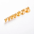 Golden stainless steel earring posts with flat base pads and backings in various sizes - Flat Pad / 3mm / Gold