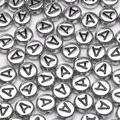 Flache runde 4x7mm silberne Acryl-Buchstabenperlen A für DIY Schmuck und Armbänder - Buchstabe A