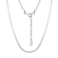 Classic silver S925 sterling silver flat snake chain necklace with lobster clasp - 35+5CM / 3MM Flat Snake Chain / Silver