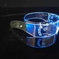 Cyberpunk LED glasses with blue glowing HUD patterns and single side control box - Single Side Controlled Colorful Mode