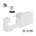 Disposable ear piercing gun with 4mm pearl stud made of 316L stainless steel - 4mm Pearl / Steel