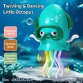 Electric mint green dancing octopus toy with LED lights and music, size 15x10.5x21cm - 250 g / Green (English Packaging)