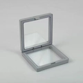 Gray square PE film jewelry box with flexible transparent membrane for display - Gray; 7*7*2