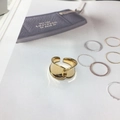 Minimalist wide gold irregular wavy ring in a polished finish with adjustable open band - JZ535 Wide Streamline / Gold