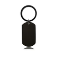 Detailed view of blank black stainless steel dog tag keychain with matte finish - 36*22mm Sharp Corner Black Dog Tag Keychain
