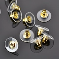 Fermoirs de boucles d'oreilles en or 18 carats avec disques de silicone transparents - Fermoirs Soucoupe Volante Or 18K [10 pièces]