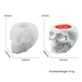 Skull shape candle cup silicone mold set with detailed dimensions and finished product - Skull Mold