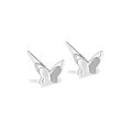 Minimalist silver butterfly stud earrings in S925 sterling silver for women - Double Layer Butterfly Studs