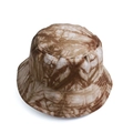 Sombrero de pescador tie-dye marrón y blanco de algodón para protección solar al aire libre - café