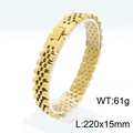 Pulsera de acero inoxidable dorada estilo punk para hombre y mujer, peso 61g, 220mm - Dorado