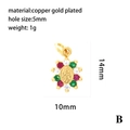 Detail of 18K gold-plated heart moon pendant with inlaid colorful zircon gemstones - Embossed Disc Pendant (P00057-B) / Tri-Color Zircon