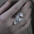 Elegant 925 sterling silver butterfly band ring in a polished silver finish for women - 3D Butterfly Shape Style(JZ0713)