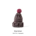 Five pack of mini taupe knitted Christmas hats with pink pompom for DIY decor - 5 Pcs Pack (4cm*7cm) / Khaki