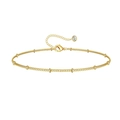 Elegant gold-plated bead chain bracelet featuring a lobster clasp and clear stone charm - Gold 1 (Bead Chain)