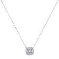 Sparkling S925 sterling silver square zircon pendant necklace on a delicate chain - 925 Silver / 925 Sterling Silver