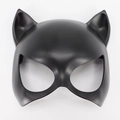 Matte black catwoman mask for adult cosplay party or Halloween costume events - Mystic Black