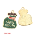 Green Christmas gift bag enamel charm with Merry Christmas text for jewelry making - Christmas Gift Bag (A3-094)