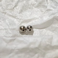 Polished silver metal round beads for jewelry DIY with reflective metallic finish - 3mm White Gold Bead Screw Cap