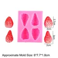 Pink 3D strawberry silicone mold for fondant and chocolate with 4-cavity design - 17-771 / Pink