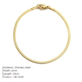 2mm wide 14k gold stainless steel snake chain bracelet with length of 18cm - 2mm-18cm (33113) / 14K Gold