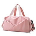 Sac de fitness rose en nylon imperméable avec bandoulière et poche latérale zippée - S / Rose
