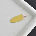 Pinza de pelo de acetato amarillo en forma de hoja con clip de oro rosa, 6x1,9cm - 2# Amarillo 6cm Pintado Clip Sin Rastro