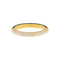18K gold plated ring with double-row zircon pavé and black enamel inlay accent - US 7 / Black Splice Row Zircon