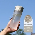 Matte beige 600ml portable sports bottle with petal tea infuser and lanyard handle - 600ml / Matte Grey