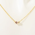 Collana placcata oro 18K con ciondoli in zircone viola e bianco pietra portafortuna - Febbraio Viola