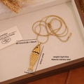 Golden stainless steel koi fish pendant necklace with 60cm chain in a wooden box - Gold Red Spot Fish Style (13#)