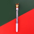 Penna natalizia con brillantini liquidi viola e decorazione a forma di renna - Renna (Stile 3)
