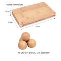 Folding bamboo Mancala board game with dimensions 16x10x3.2cm and 48 wooden beads - Small Foldable Mancala (Wooden Beads)