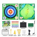 Set gioco golf per bambini con tappeti bersaglio, mazze, palline e accessori punteggio - Modello A Set Golf a Doppia Faccia Con Scatola (7888-40A)