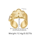 Detailed dimensions of 18K gold plated ring with floral hollow design and gemstone - Adjustable Open / Hollow Flower Style (KR0033-1)