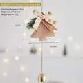 Addobbi natalizi in peluche marrone chiaro con fiocco bianco e campanella dorata - Cammello