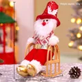 Muñeco de Papá Noel en silla mecedora, altura 35cm, peso 163g, adorno navideño retro - Papá Noel en mecedora roja