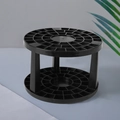 Black circular multi-slot organizer rack for makeup brushes and stationery pens - Black