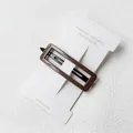 Elegant rectangle coffee brown resin hair clip on a white fashion jewelry card display - Rectangle / Brown