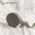 Grey 3cm wide thick felt wool ribbon roll for Christmas DIY crafts and gift wrapping - 3cm (W) x 5m (L) / Gray