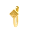 Faux piercing de nez en U avec design de pyramide carrée texturée en finition dorée - Forme de Losange Dorée (x597)