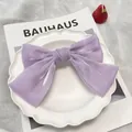 Elegant lavender satin bow hair clip with pearlescent finish for voluminous hairstyles - Ice Cream Purple