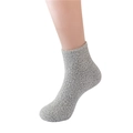 Plush coral fleece slipper socks in grey color for women, soft and warm fuzzy sleep socks - Gray