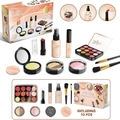 10-piece pink princess pretend makeup toy set for girls with play lipstick and brushes - Black Spray Style [10PCS] English Color Box