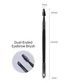 Dual-ended eyebrow and eyelash brush with 132mm black handle and silver ferrule - 862 Dual Ended Eyelash & Eyebrow Brush